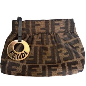 Fendi Zucca Pouch / Card Holder Wallet